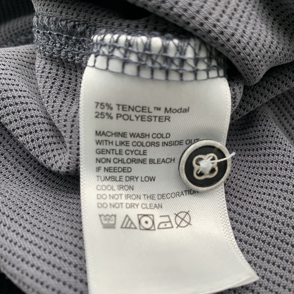 Tommy Bahama Polo Shirt Mens Large Gray Tencel Modal Short Sleeve Micro Pattern - Picture 5 of 6